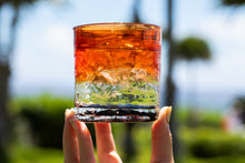 画像をギャラリービューアに読み込む, 残波の夕日 ロックグラス 茶