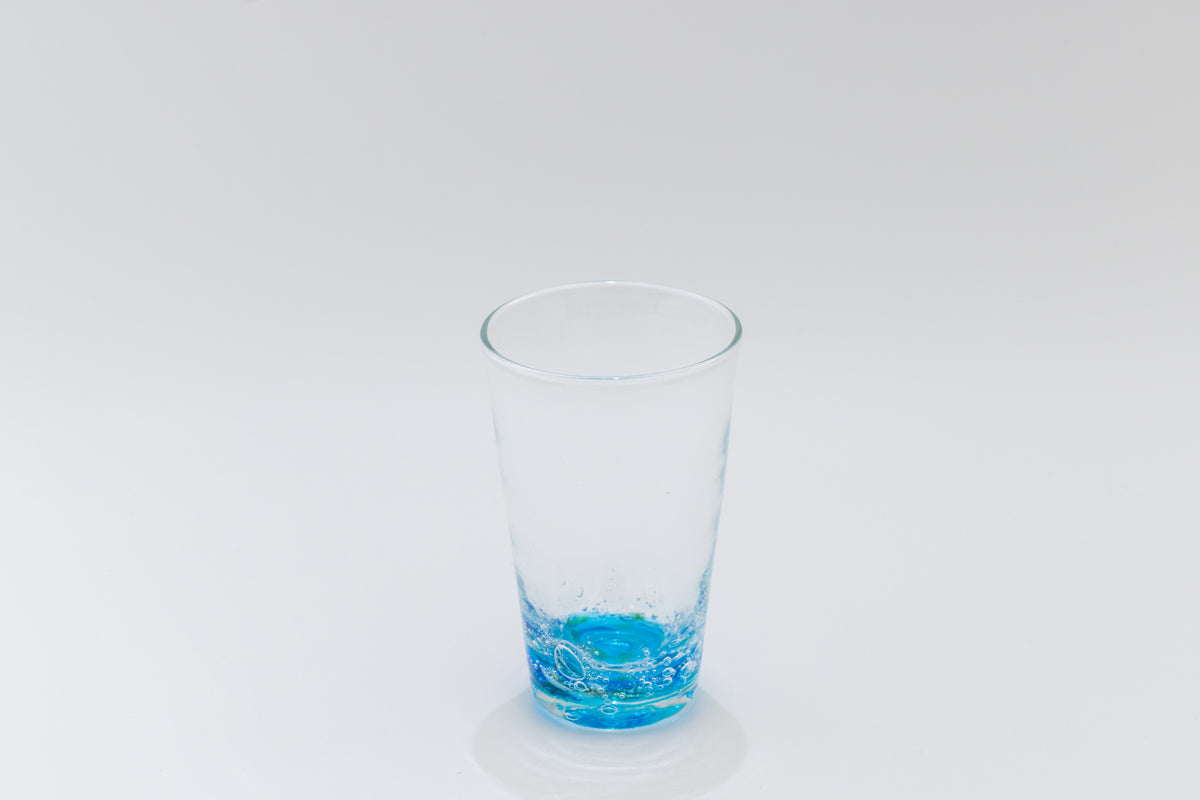 琉球ガラス 荒波シリーズ コバルトロングビアグラス 300ml