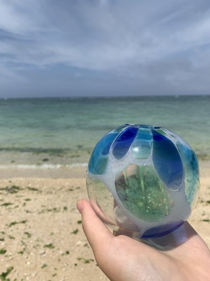 琉球ガラスの海風 海想花瓶 青 オンラインストア 人気商品