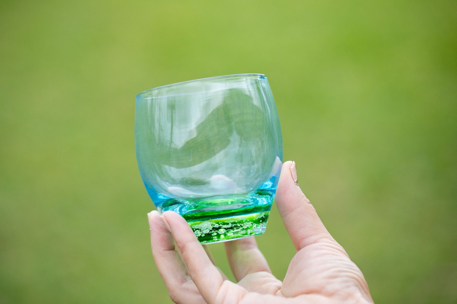 琉球ガラスの海風 バドロック グラス 緑 水 青 オンラインストア 人気