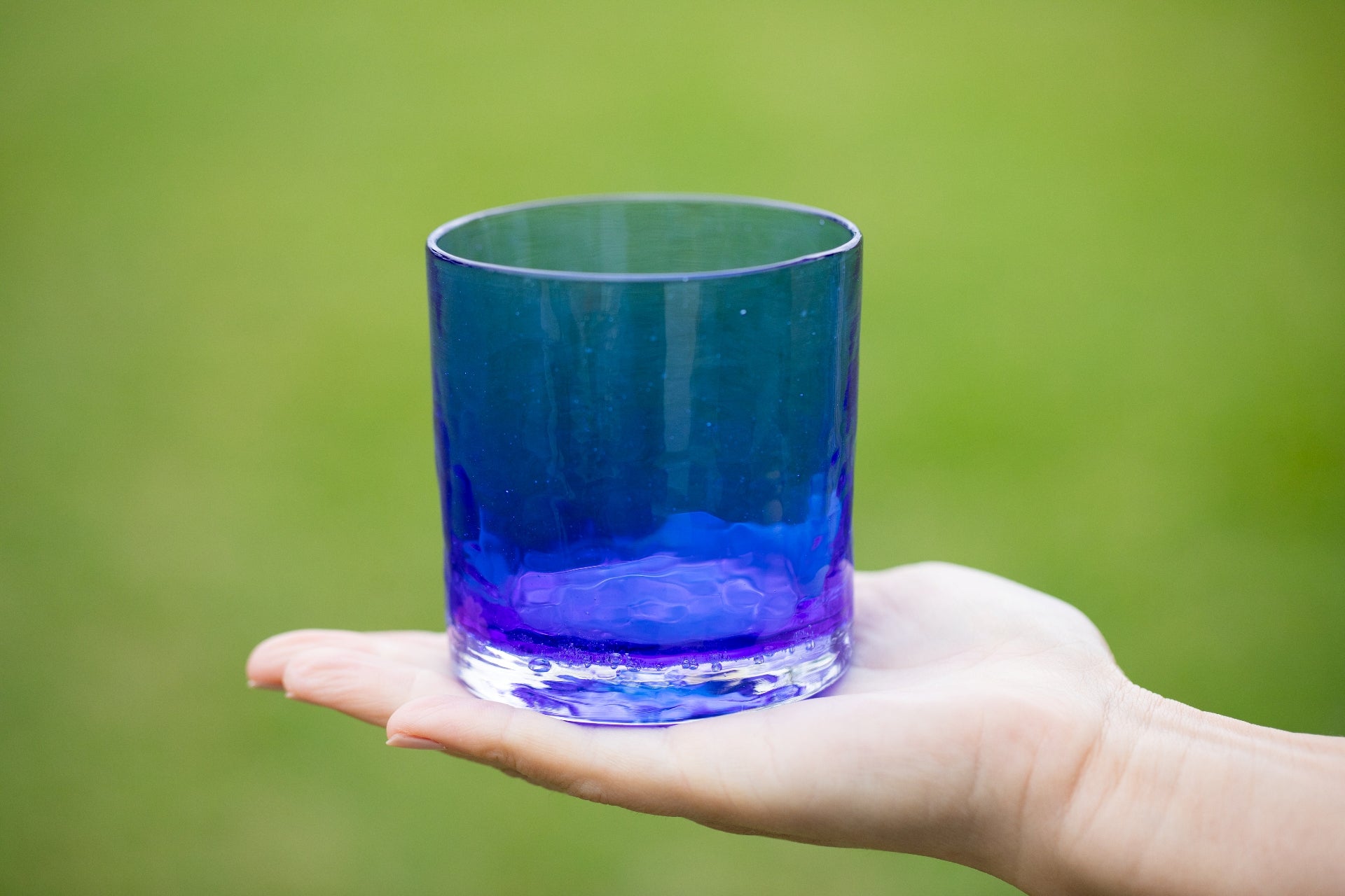 琉球ガラスの海風 ネオン ロックグラス 青 水 緑 赤 黄 クリア