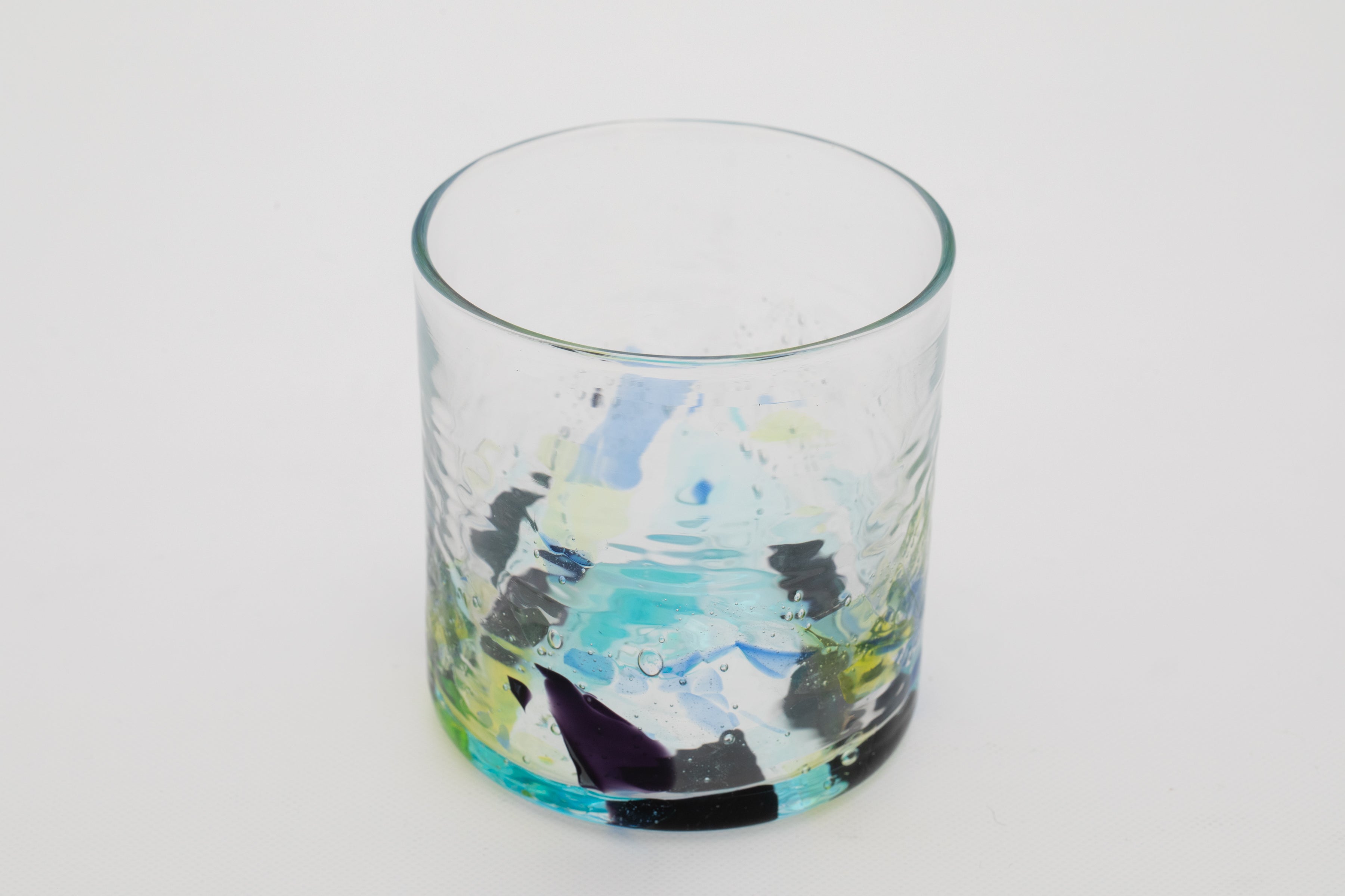 【舟心窯】【ロックグラス】【水晶青海波】【中古品】 水晶花詰 ロックグラス 水晶彫の丹心窯