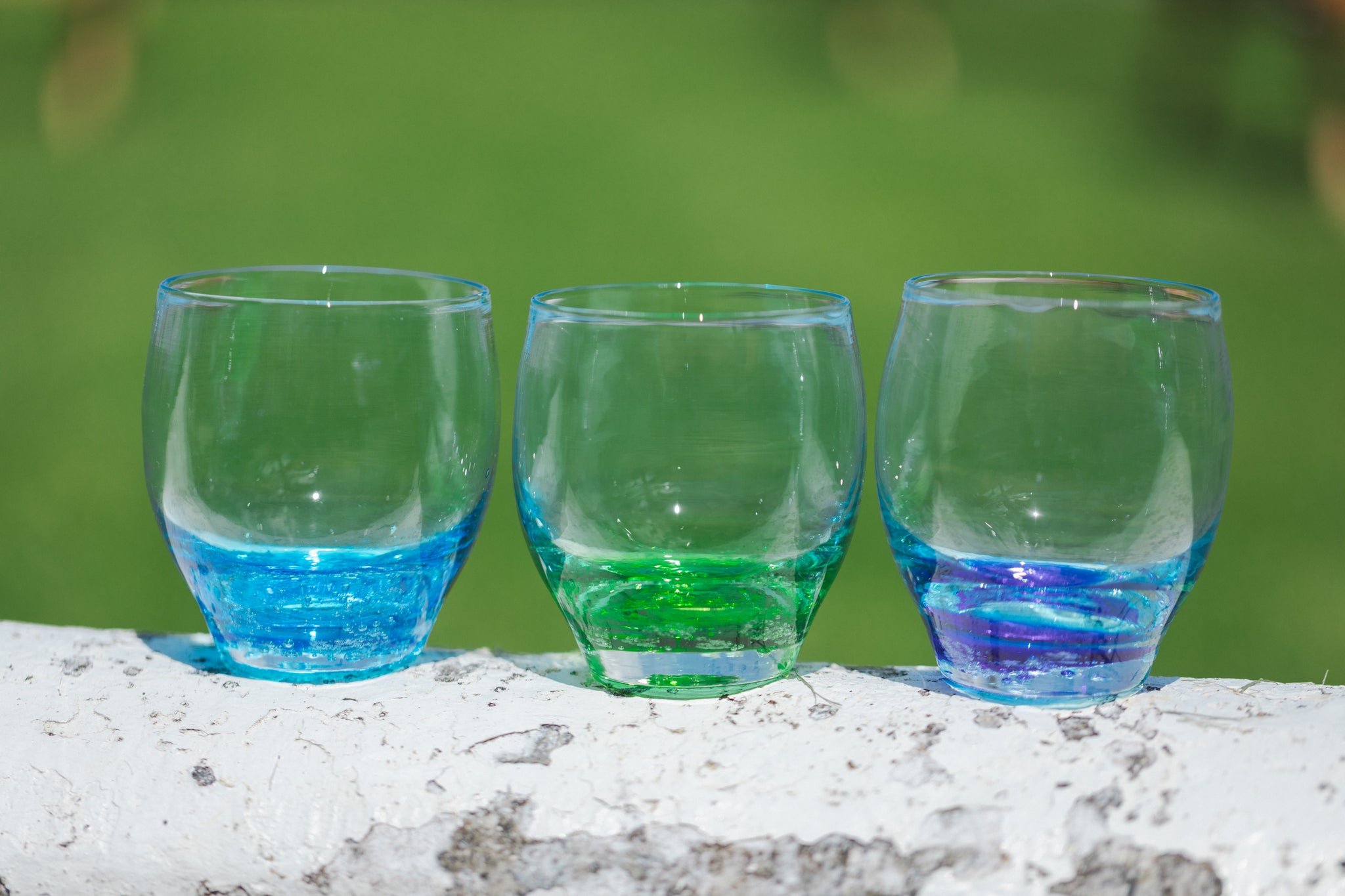 琉球ガラスの海風 バドロック グラス 緑 水 青 オンラインストア 人気