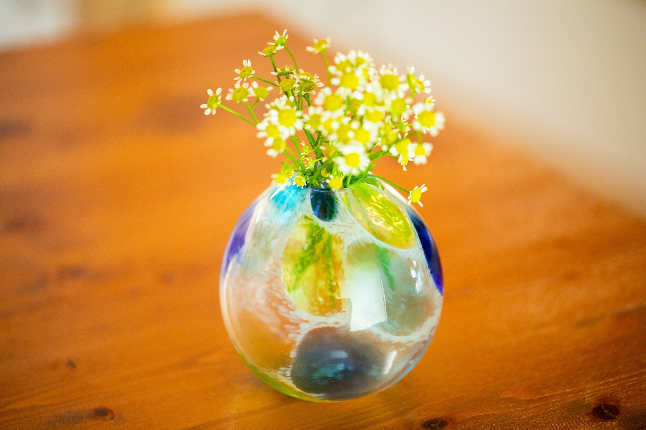 海想 花瓶 球体タイプ 青