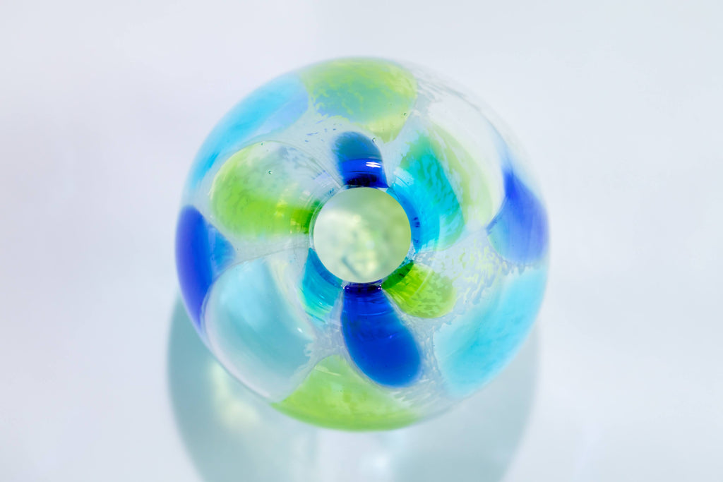 海想 花瓶 球体タイプ 青