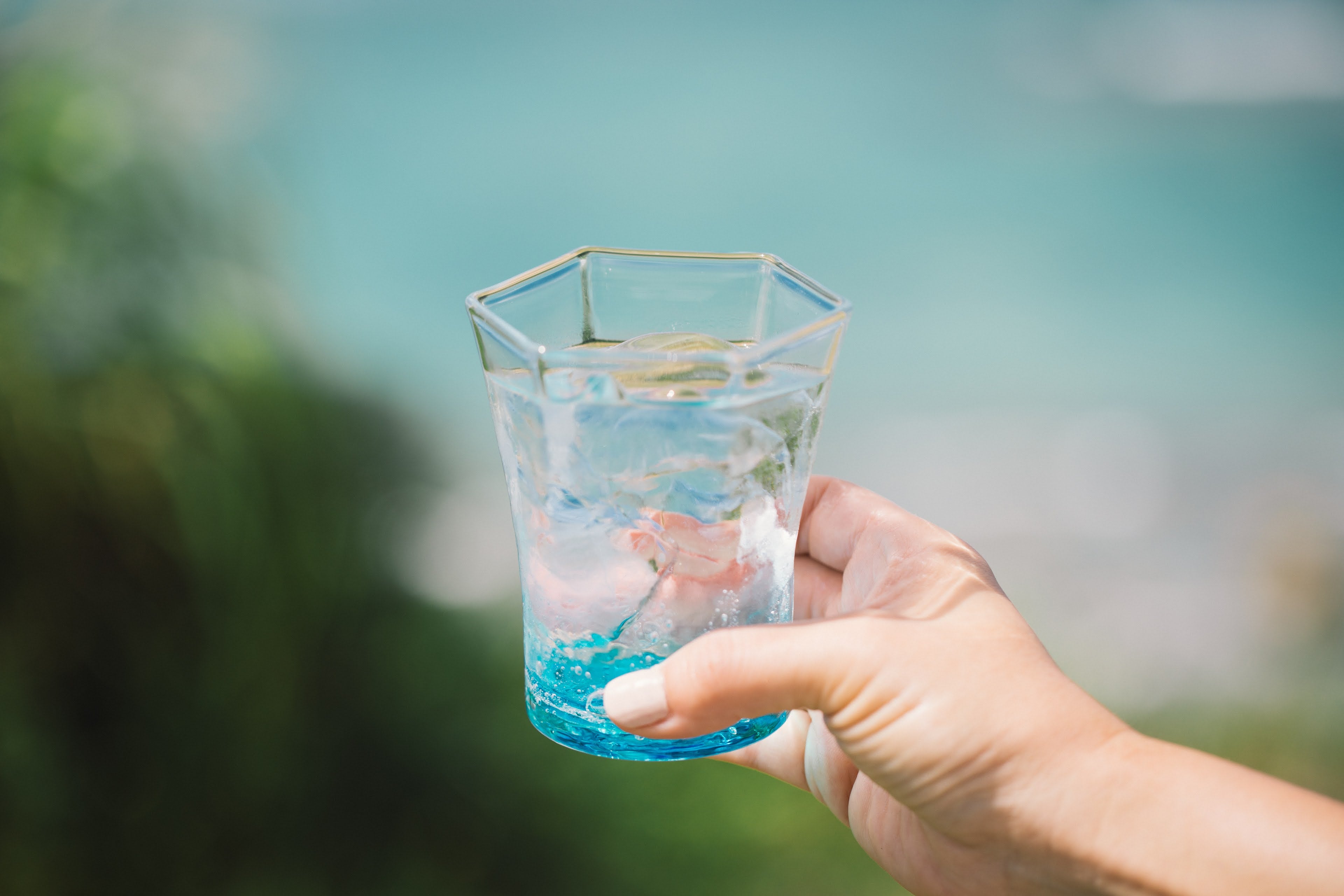 琉球ガラスの海風 オキナワオーシャン 六角グラス 水 オンラインストア