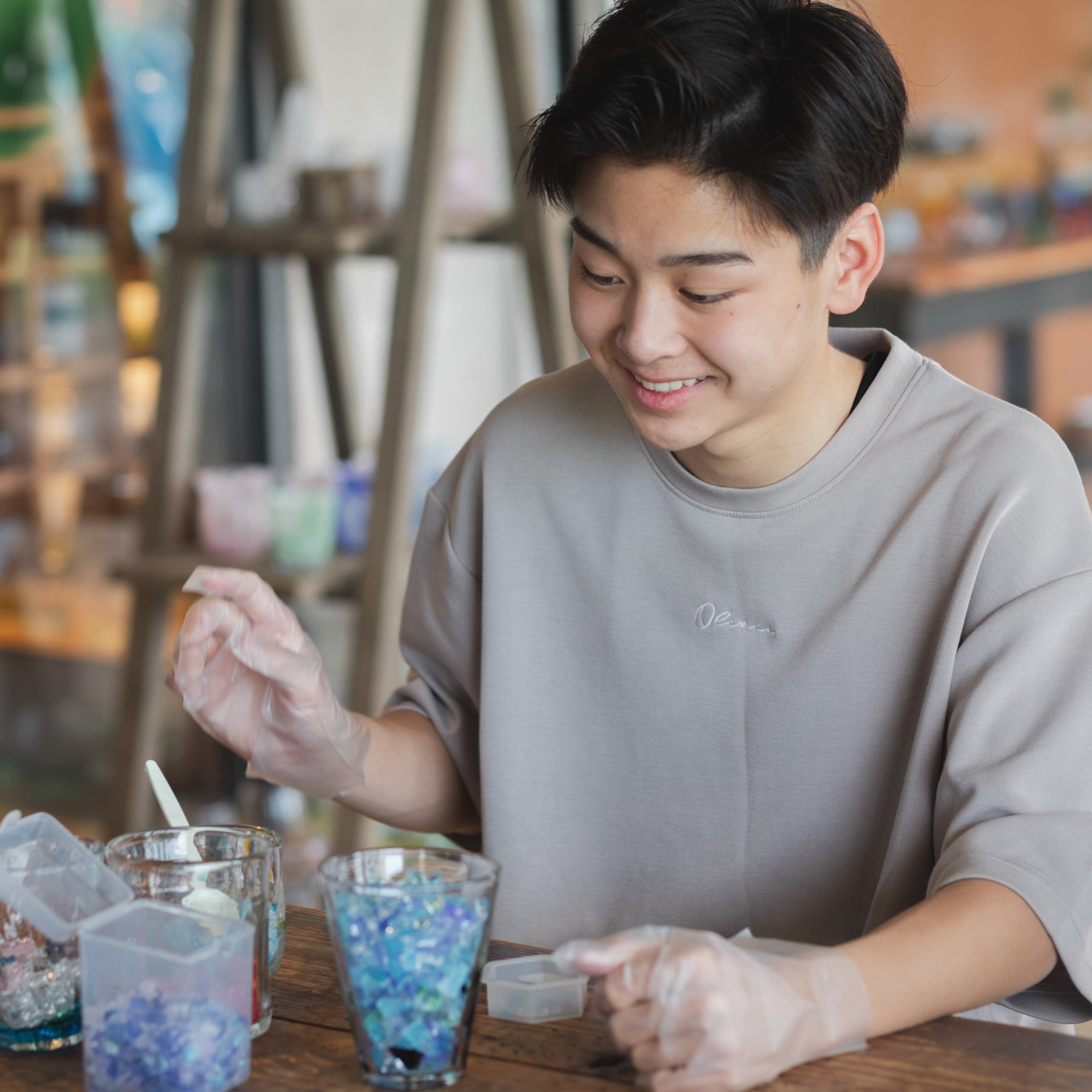 琉球ガラス体験 琉球ガラスのカケラ体験 WORKSHOP レジン体験 琉球