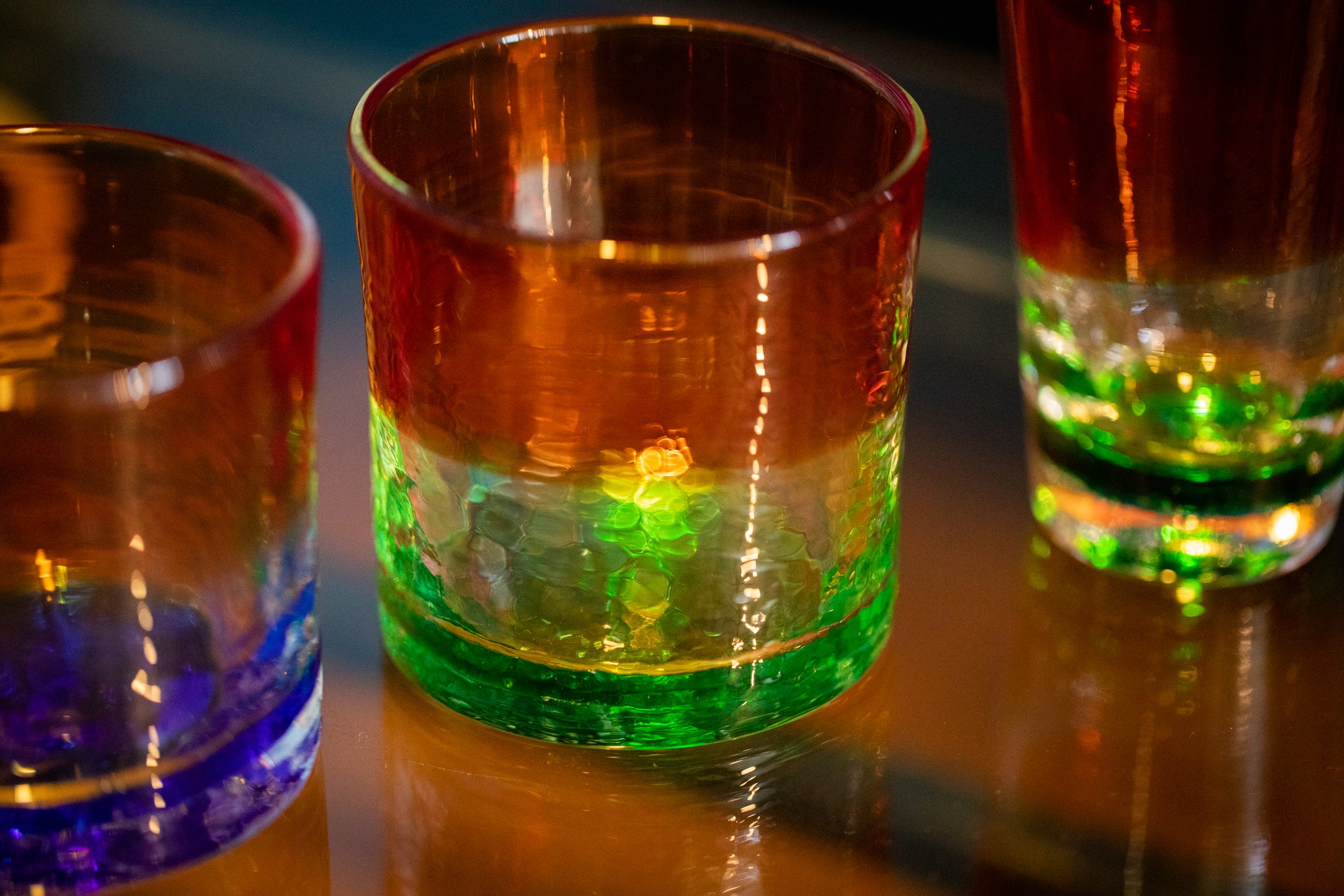 (未使用)琉球ガラスポッド H.【まんまるポット0.5L 】 耐熱ガラス 硝子工房クラフト・ユー