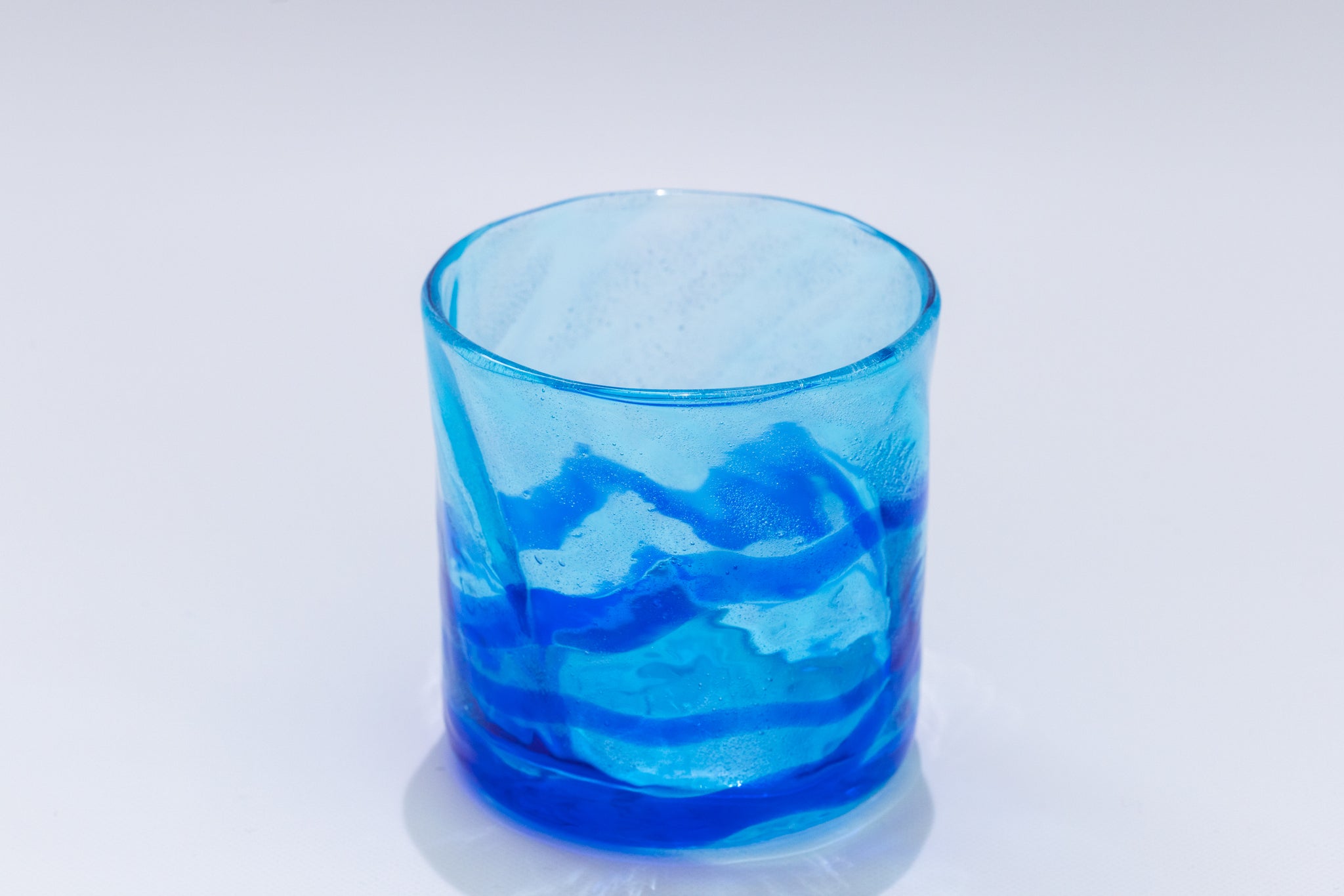 【舟心窯】【ロックグラス】【水晶青海波】【中古品】 水晶花詰 ロックグラス 水晶彫の丹心窯