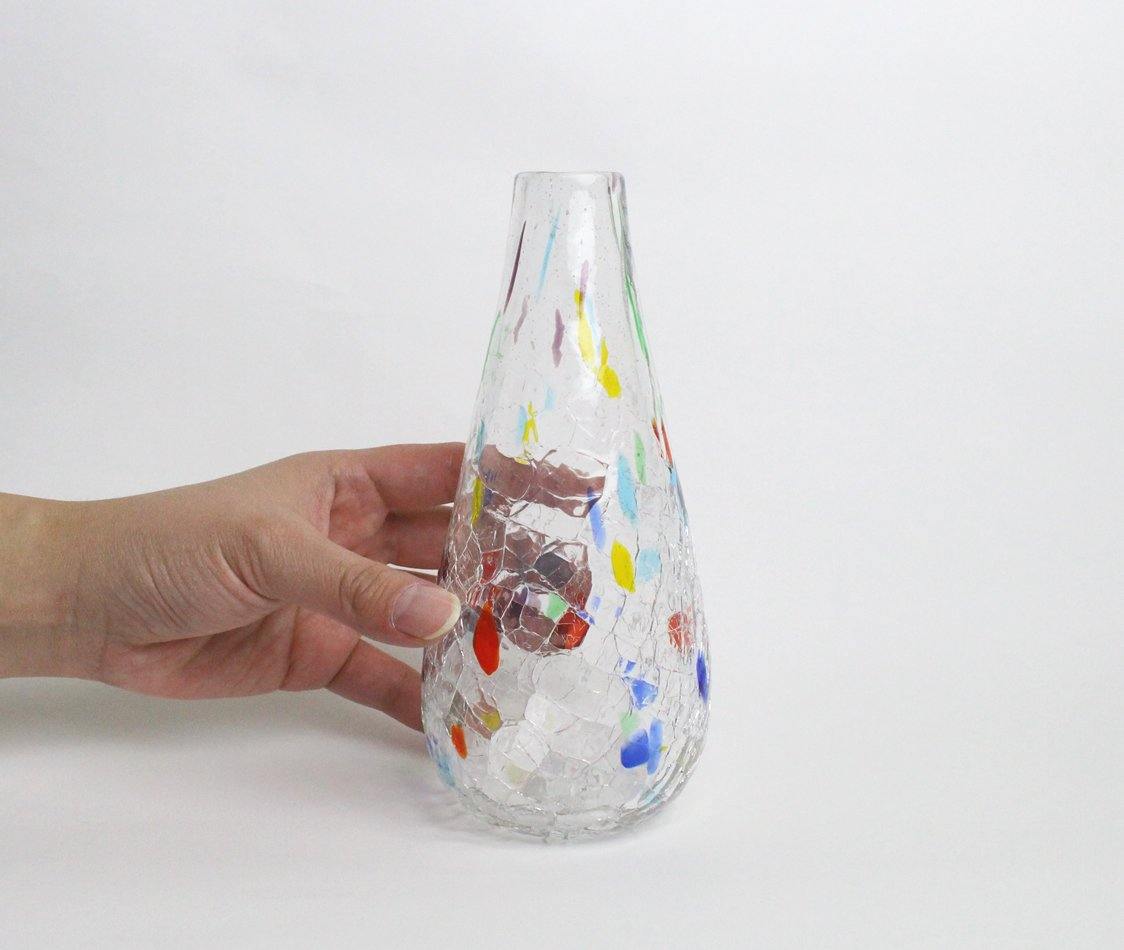 アイスクラック一輪（ロングタイプ）　クリア - RYUKYU GLASS WORKS 海風